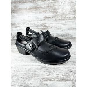 Women's KLOGS Quinn Black Leather Mary Jane Flats Sz 8M